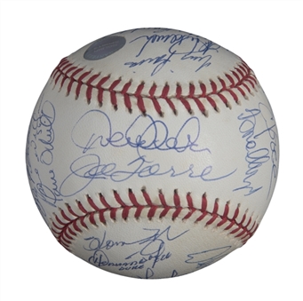 1998 World Series Champion New York Yankees Team Signed Official World Series Baseball With 29 Signatures Including Jeter, Rivera, Pettitte, Posada & Torre (JSA)
